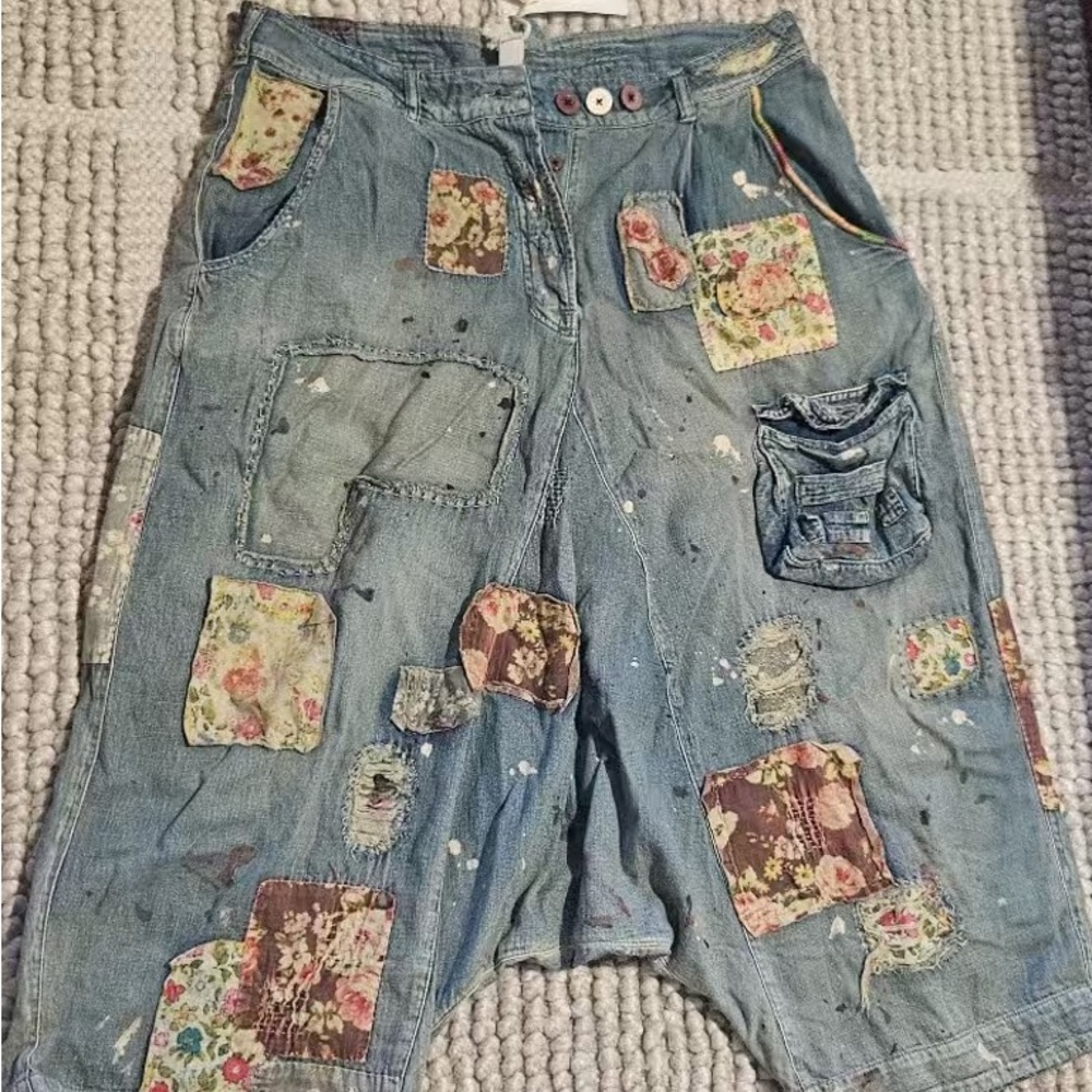 Patchwork Denim Pants - image 3